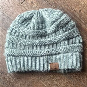 C.C Kids' Ribbed Knit Beanie - Light Gray
